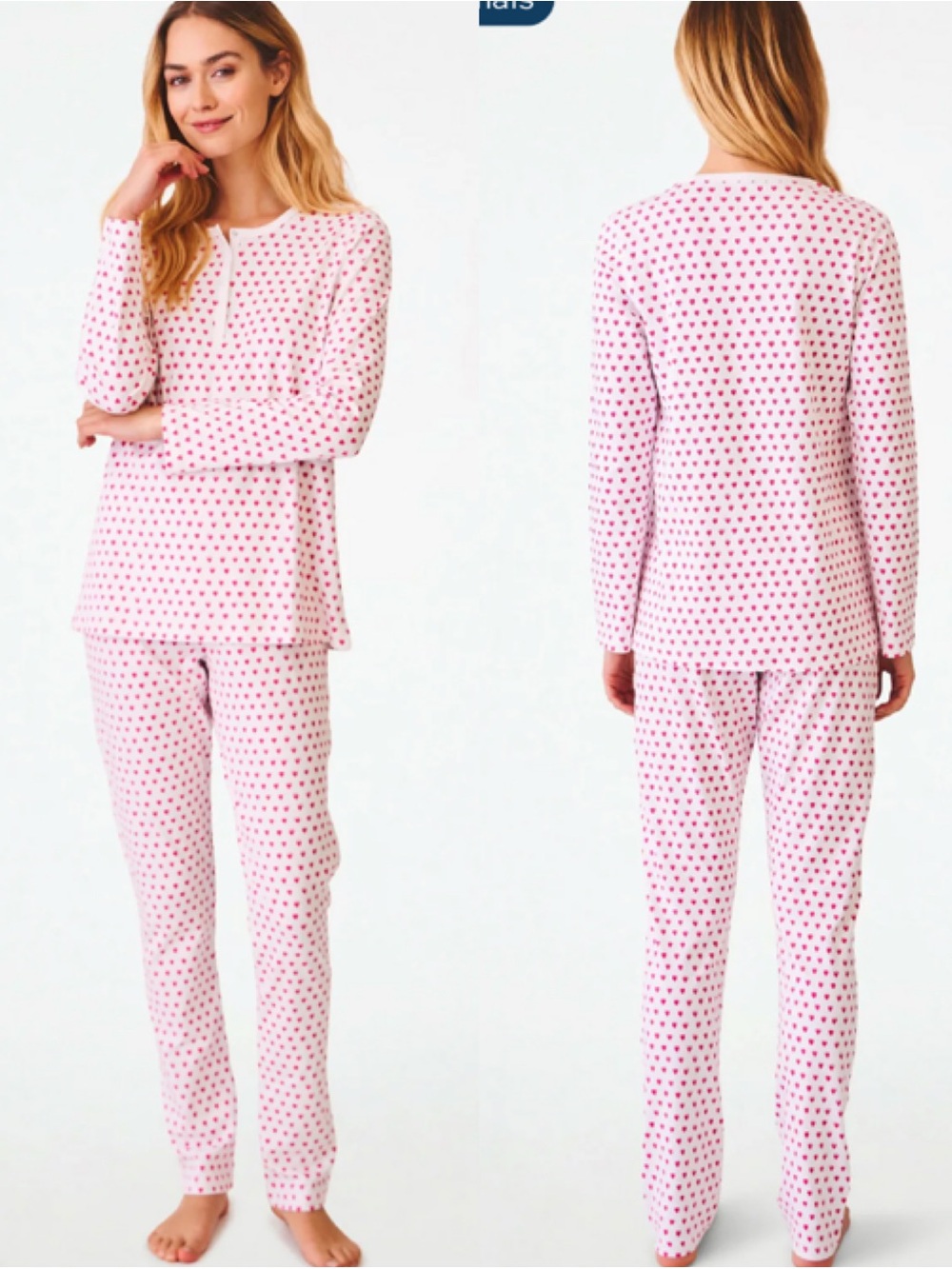 Women’s Roller Rabbit Hearts Two Piece Pajama Set size Adult XS